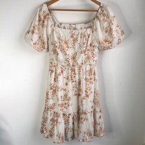 Blu Pepper Floral Print Puff Sleeve Dress